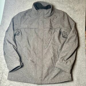 Dockers Men’s Softshell Jacket Size Large Gray Quilted Insulated